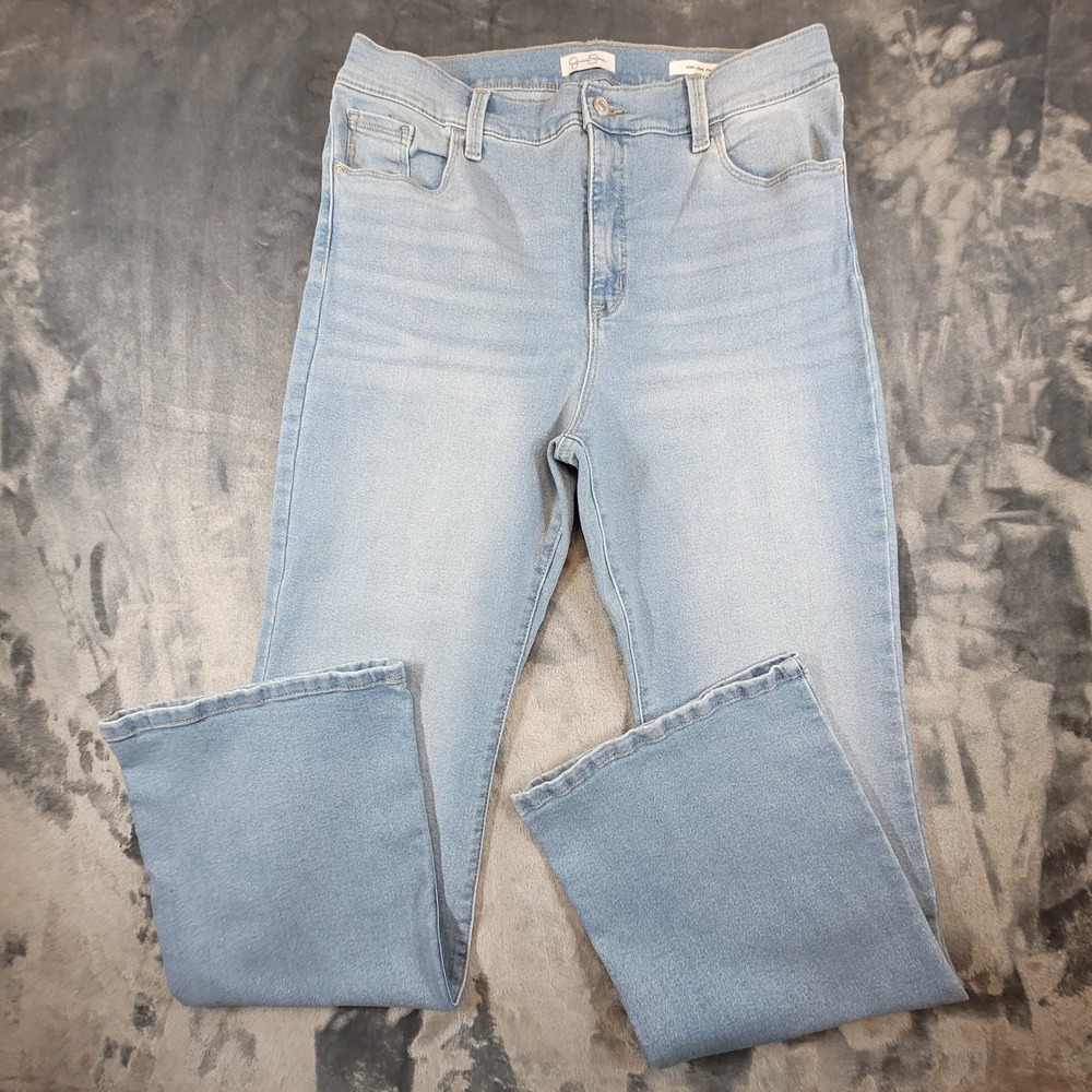 Jessica Simpson Womens High Rise Flare Jeans Light Wash Blue Size 16 Stretch